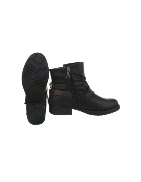 Boho hippie style ankle boots with decorative straps