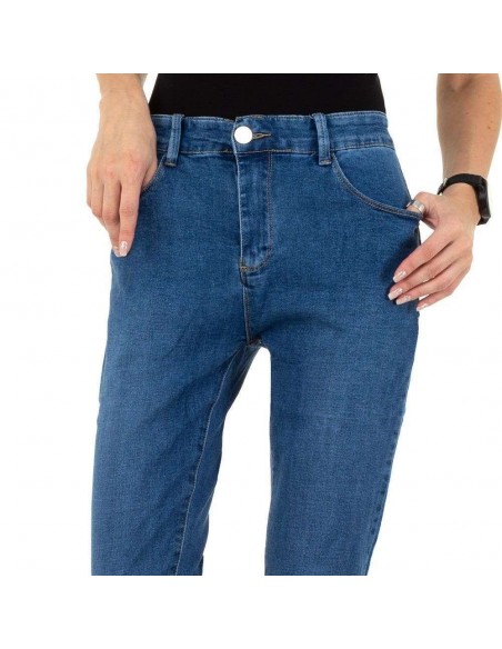 Blue denim straight cut jeans
