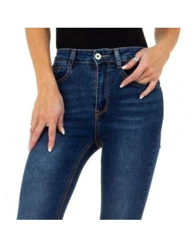 Jean bleu foncé slim pour femme zoom face