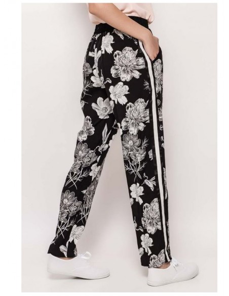 Pantalon souple imprimé avec bandes latérales dos