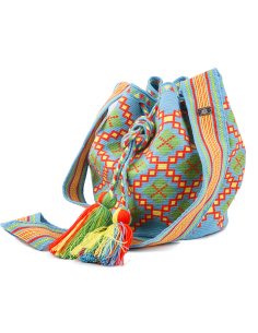 Mochila Wayuu Tas - blauw, groen en oranje