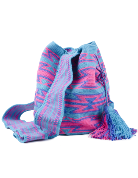 Mochila Wayuu Tas - roze en blauw