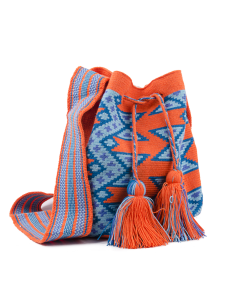 Mochila Wayuu Tas - oranje en blauw