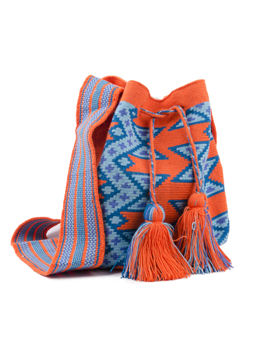 Mochila Wayuu Bag - orange and blue