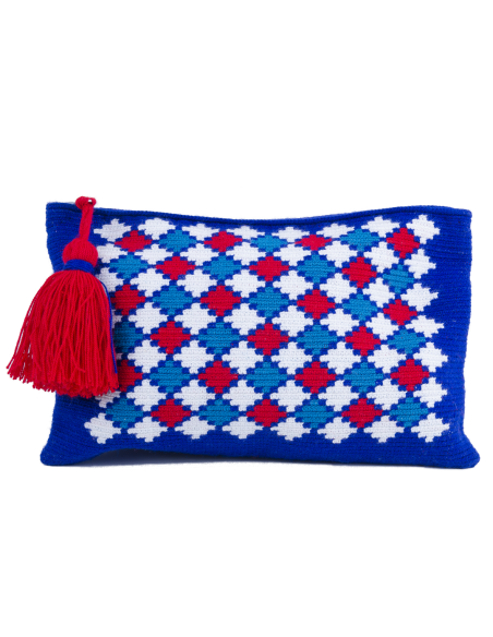 Mochila Wayuu koppeling tas - blauw