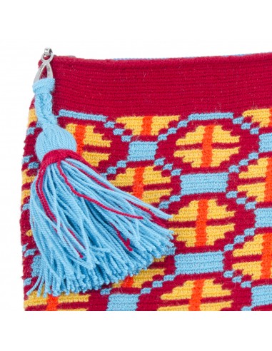 Mochila Wayuu-Beutel - rot, orange und blau