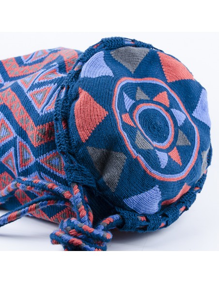 Mochila Wayuu Backpack - blue and orange