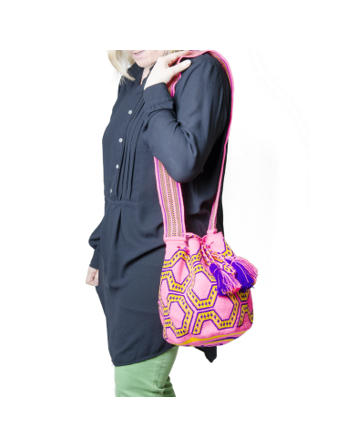 Mochila Wayuu Rugzak - roze en oranje