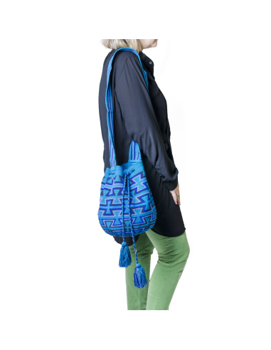 Mochila Wayuu Bag - blue zigzag