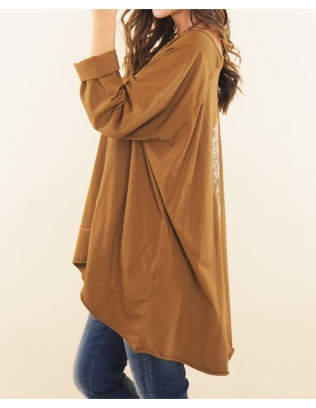 Oversized tuniek met engelvleugels in pailletten