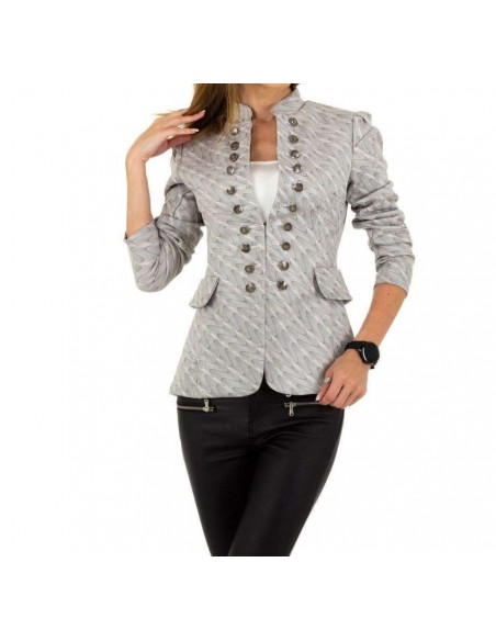 Blazer grey waves and arabesques