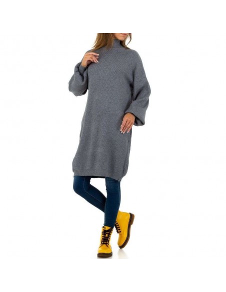 Pull ample à col roulé kaki à maille épaisse et chaude