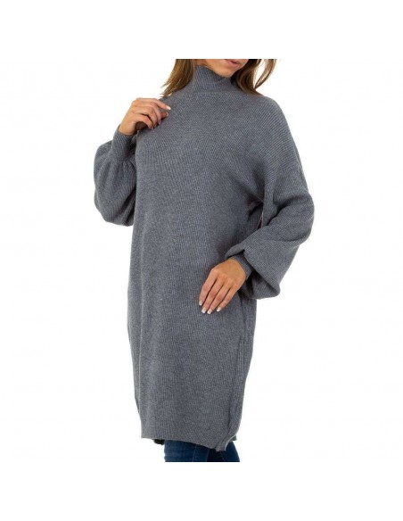 Pull ample à col roulé kaki à maille épaisse et chaude