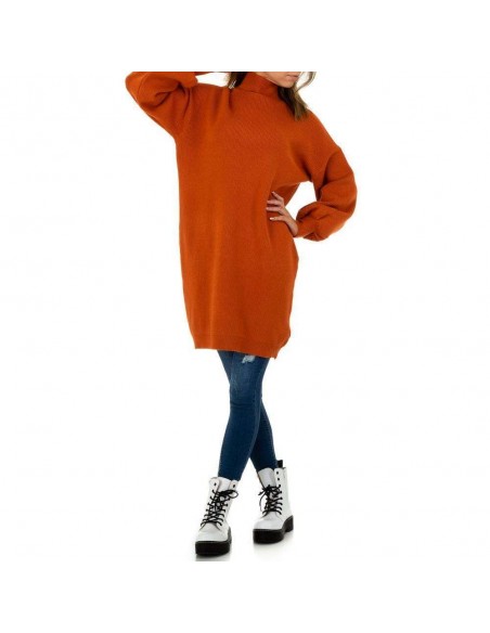 Pull ample à col roulé kaki à maille épaisse et chaude