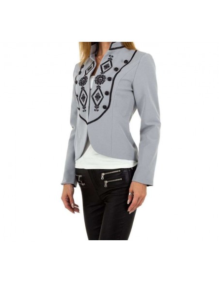 Grauer bestickter Blazer