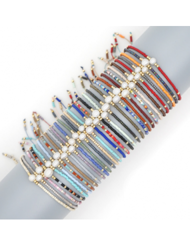 Tweekleurige parelmoeren armband