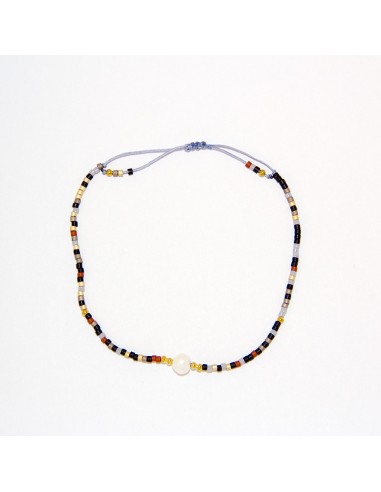 Bracelets en perles multicolores avec perle blanche