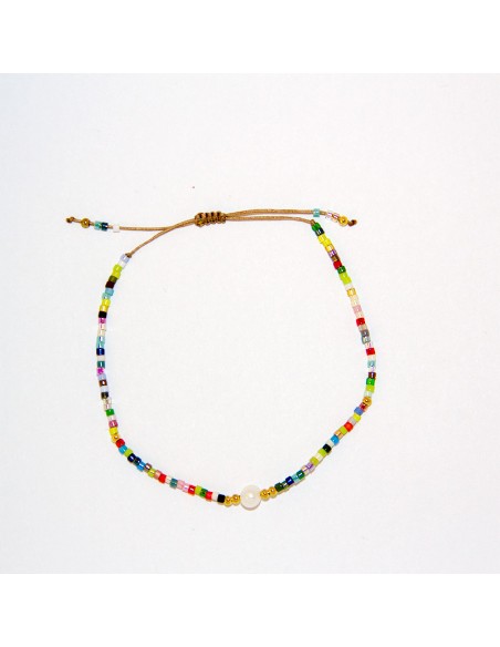 Mehrfarbiges Perlen- und Perlmutt-Armband