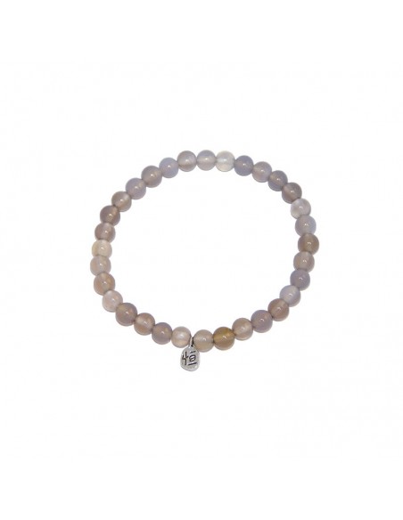 Bracelet en agate grise naturelle