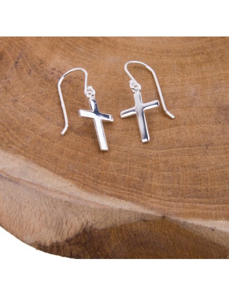 Cross earrings hanging - Silver 925