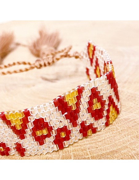 Miyuki kralen armband - diamanten en kwastjes