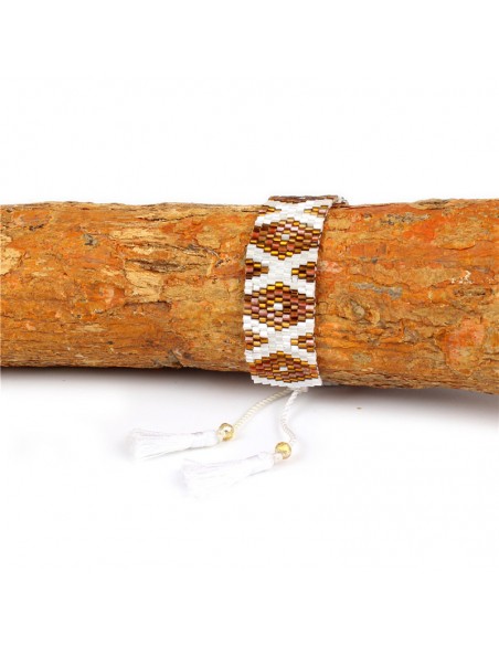 Miyuki Perlen Armband - Diamanten und Quasten