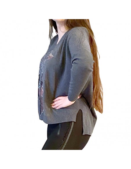 Loose-fitting sweater with long sleeves dream-catcher