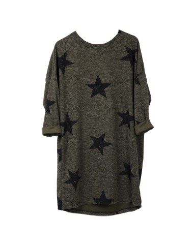 Robe kaki étoiles noires