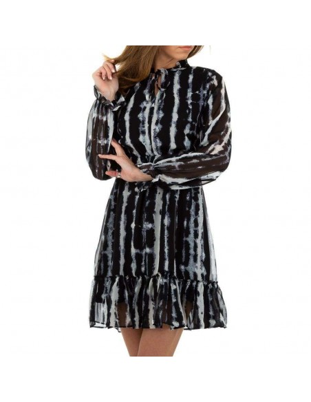 Black and blue vintage ruffle dress