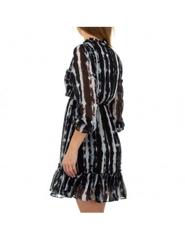 Robe à volants vintage noire et bleue