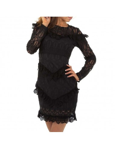 Robe courte à dentelle noire