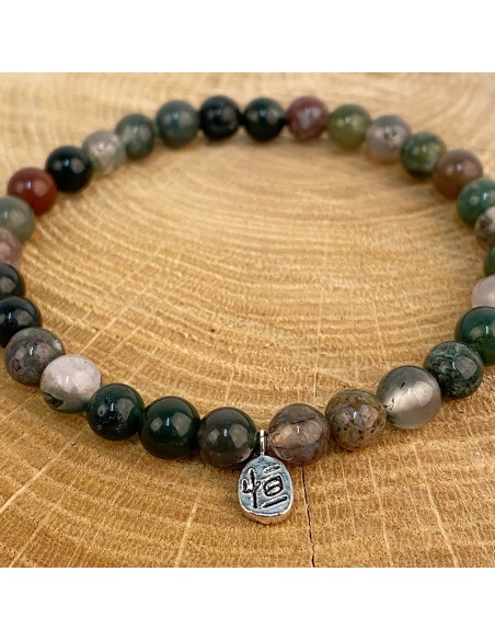 Bracelet en Agate Indienne - pierre du courage