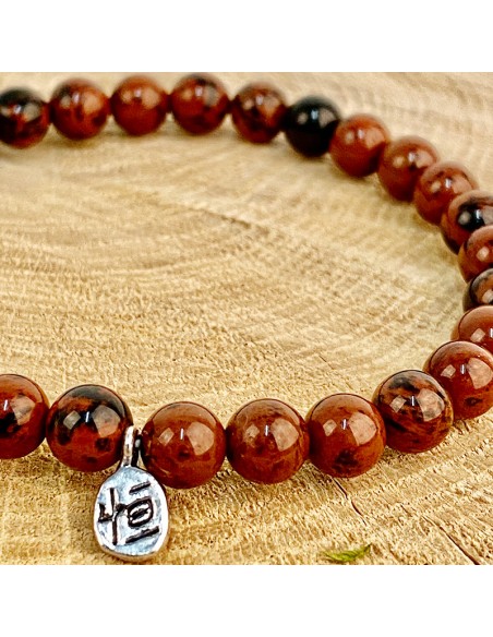 Mahonie Obsidiaan armband - steen van emotioneel evenwicht