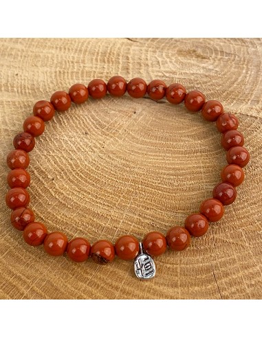 Agarwal Rudraksha Natural Red Jasper Stone Bracelet| Crystal Healing  Bracelet| Crystal Healing Chakra Stone| Strechable Elastic Handmade for Men  & Women| Bead Size- 8mm