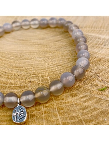 Armband in grijze agaat - steen van sereniteit