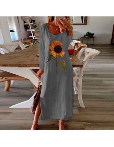 Robe longue tournesol gris