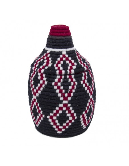 Kabash Design - Berbermand van riet en zwart gekleurde wol