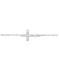Echtes Silber 925 Kreuz und Kristalle Armband