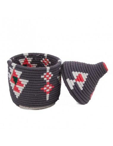 Kabash Design - Berberkorb aus Weide und grau gefärbter Wolle