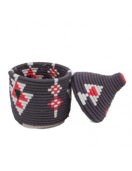 Kabash Design - Berbermand van riet en grijs gekleurde wol