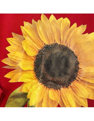 Lange jurk zonnebloem rood bordeaux