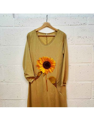 Robe longue tournesol cappuccino