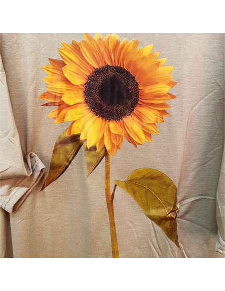 Light khaki sunflower long dress