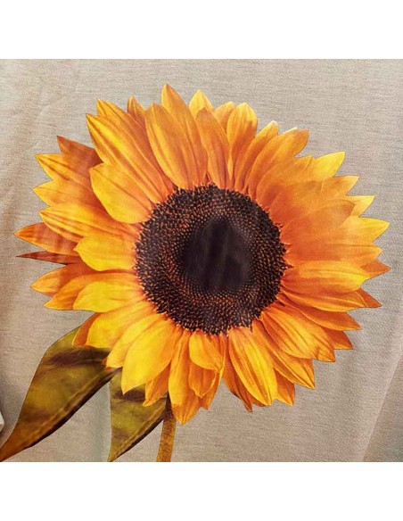 Light khaki sunflower long dress