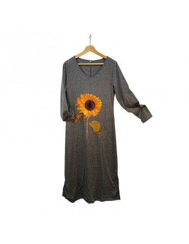 Robe longue tournesol gris