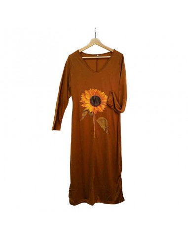 Robe longue tournesol brune