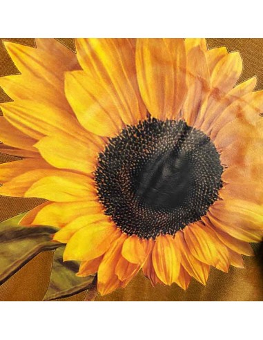 Braunes Sonnenblumenkleid lang