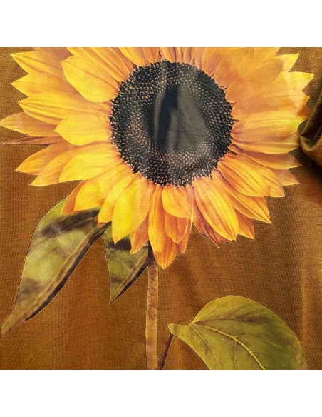 Brown sunflower long dress