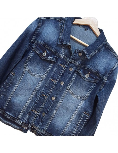 Blouson en jeans avec poches à rabats