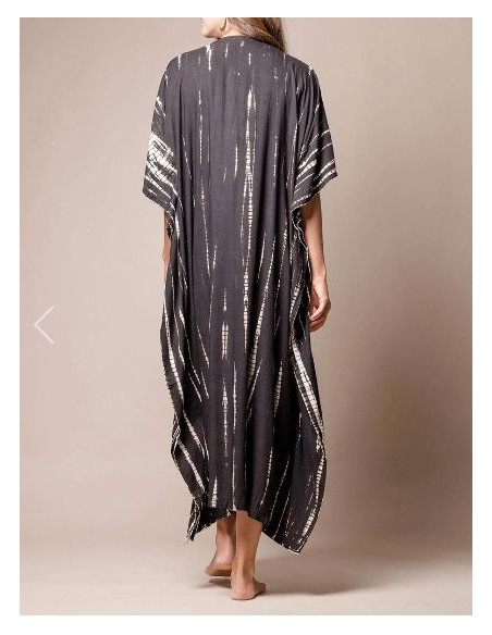 Black and brown caftan style long dress boho